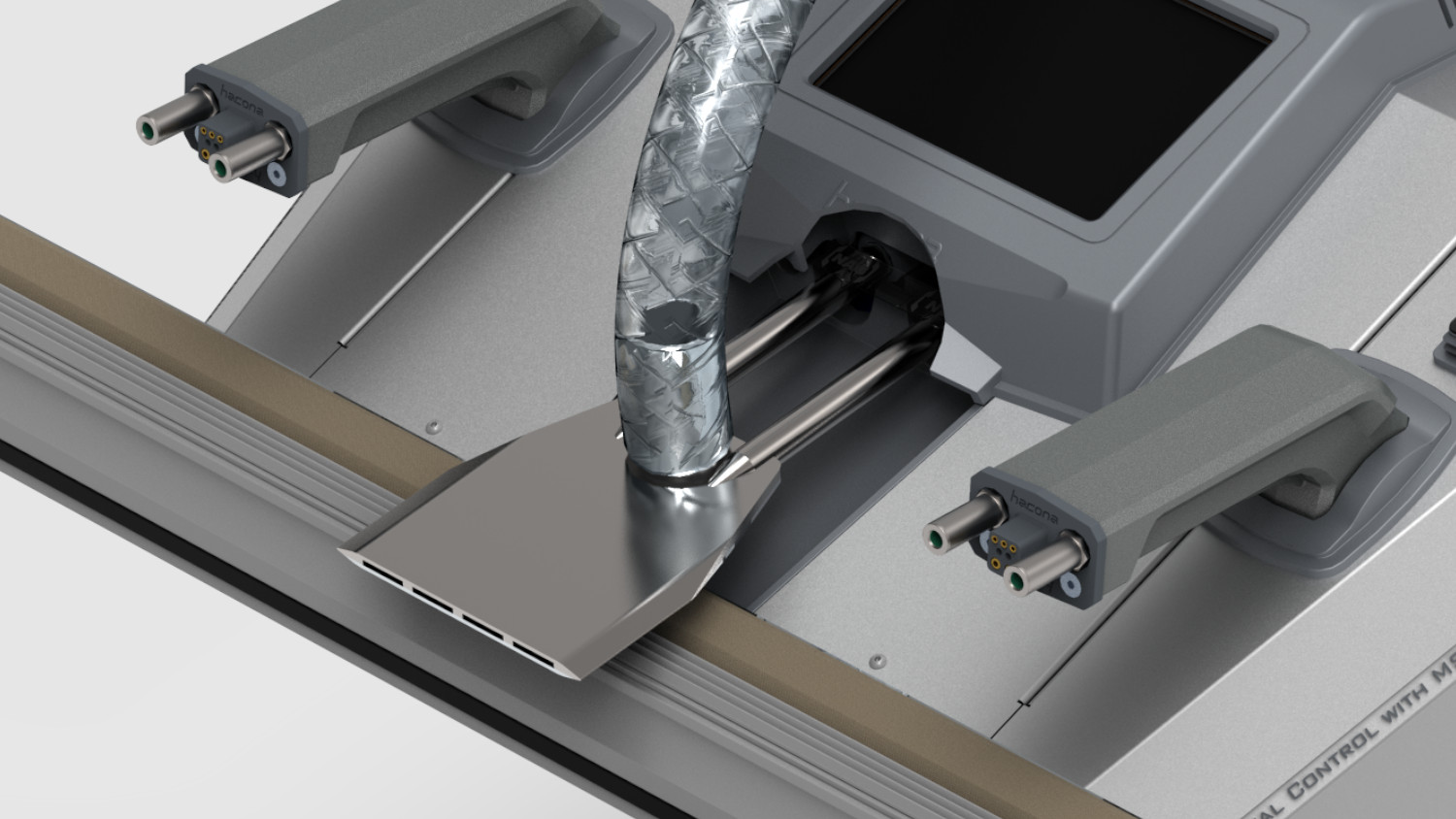 HACONA VI-type industrial vacuum impulse sealer (stainles steel - INOX) (big nozzle) (Vacuum+Gas) + V/I-620 sealing bar set